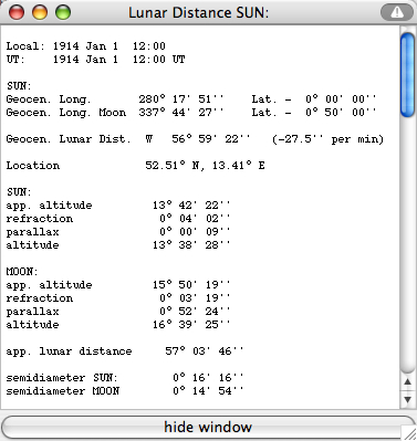 Lunar distance applet