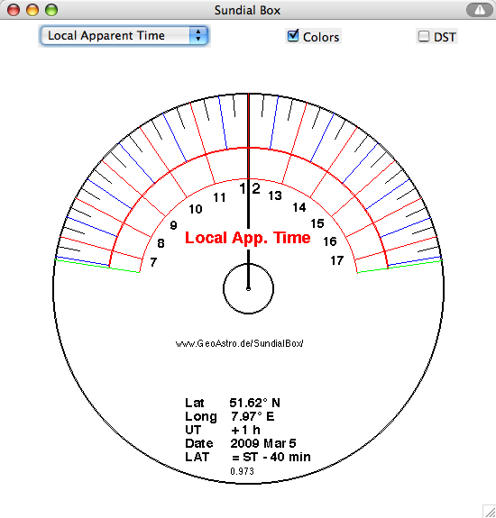 Sundial Local
        apparent time