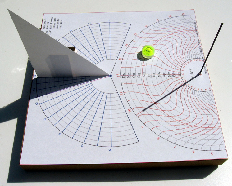 self aligning sundial azimuth hour angle